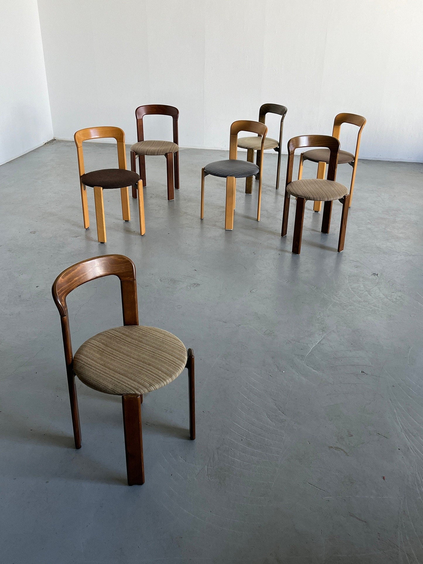 Chaises de salle à manger empilables modernes du milieu du siècle de Bruno Rey pour Kusch+Co, Allemagne des années 1990