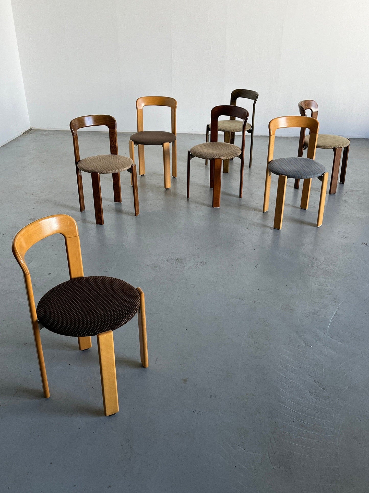 Chaises de salle à manger empilables modernes du milieu du siècle de Bruno Rey pour Kusch+Co, Allemagne des années 1990