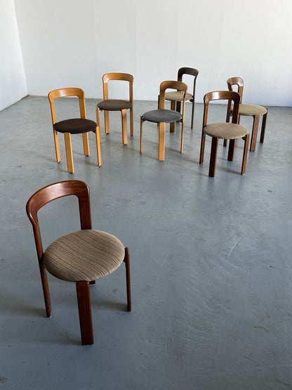 Chaises de salle à manger empilables modernes du milieu du siècle de Bruno Rey pour Kusch+Co, Allemagne des années 1990