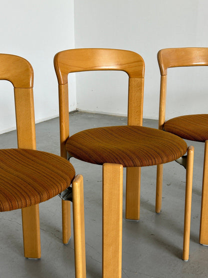 1 des 6 chaises à manger modernes empilables du milieu du siècle de Bruno Rey pour Kusch+Co, millésime allemand des années 1990