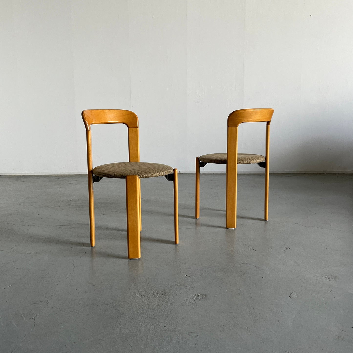 Ensemble de 2 chaises à manger empilables modernes du milieu du siècle Bruno Rey pour Kusch+Co, millésime allemand des années 1990