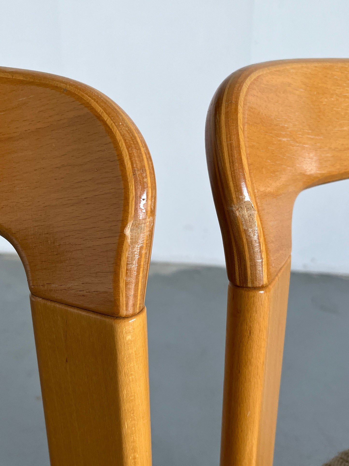 Ensemble de 2 chaises à manger empilables modernes du milieu du siècle Bruno Rey pour Kusch+Co, millésime allemand des années 1990