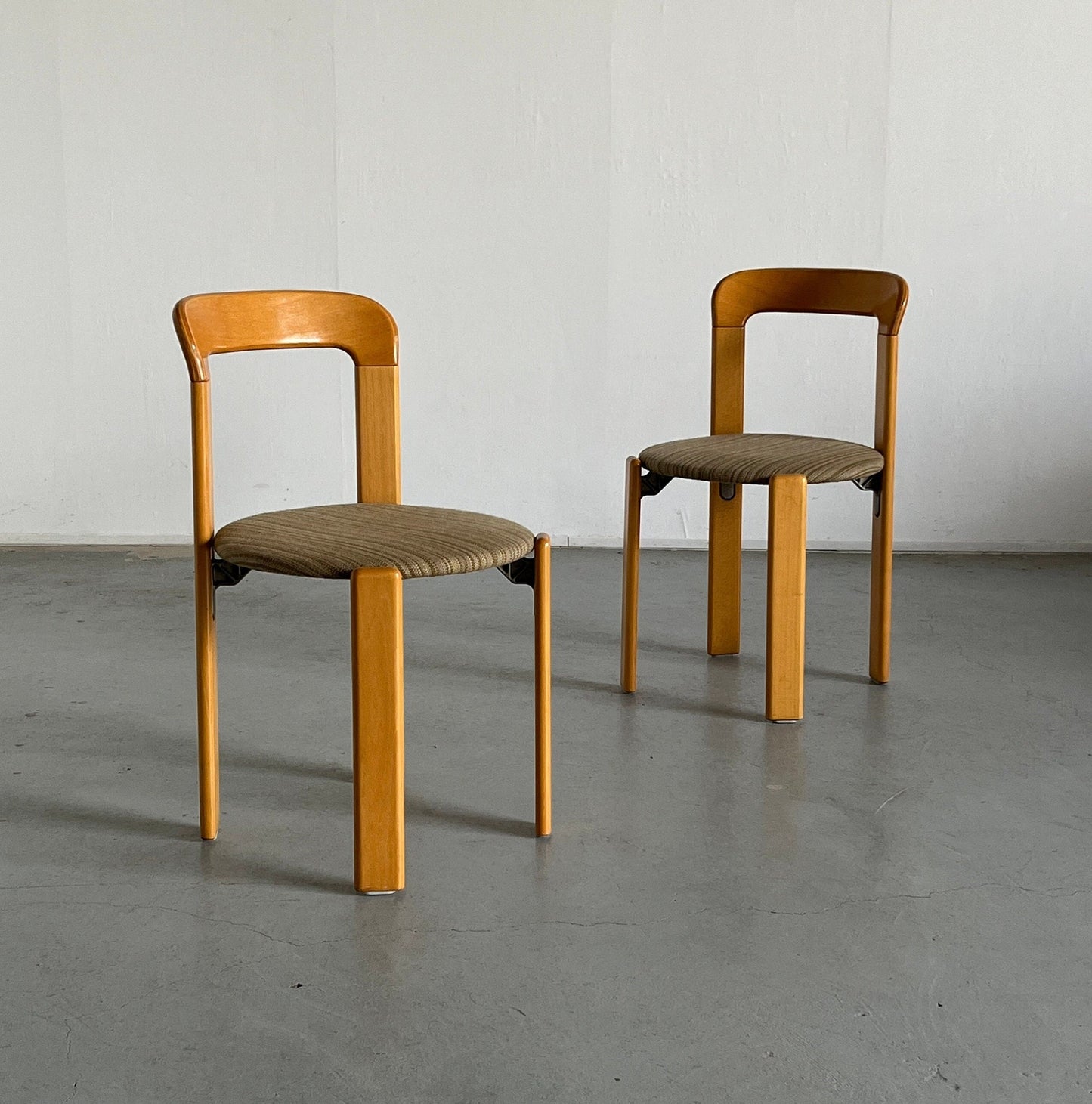 Ensemble de 2 chaises à manger empilables modernes du milieu du siècle Bruno Rey pour Kusch+Co, millésime allemand des années 1990