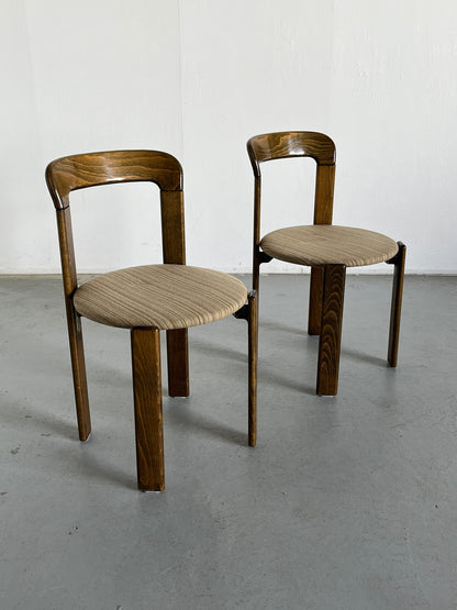 Ensemble de 2 chaises à manger empilables modernes du milieu du siècle Bruno Rey pour Kusch+Co, millésime allemand des années 1990