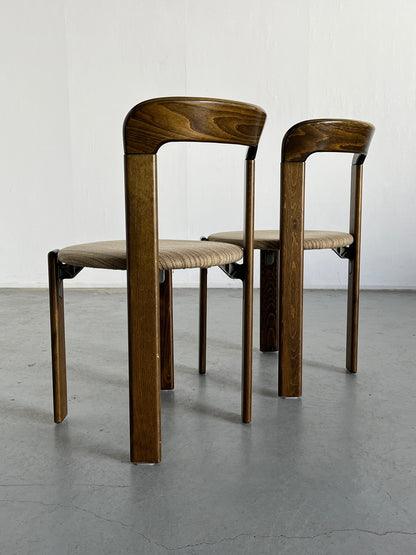 Ensemble de 2 chaises à manger empilables modernes du milieu du siècle Bruno Rey pour Kusch+Co, millésime allemand des années 1990