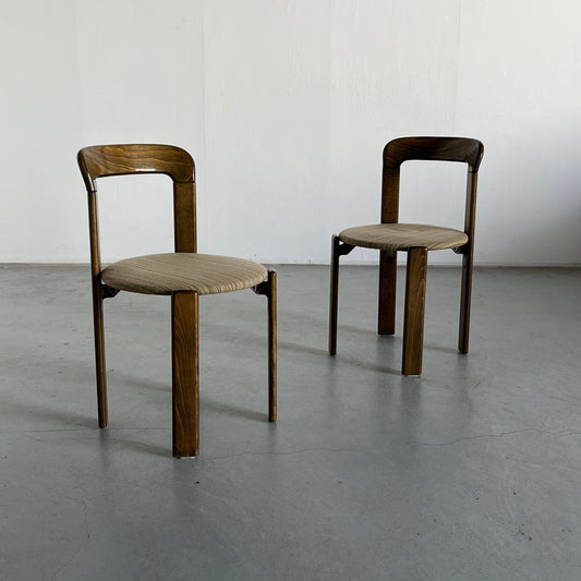 Set of 2 Bruno Rey stackable Mid-Century Modern dining chairs for Kusch+Co, 1990s Germany Vintage