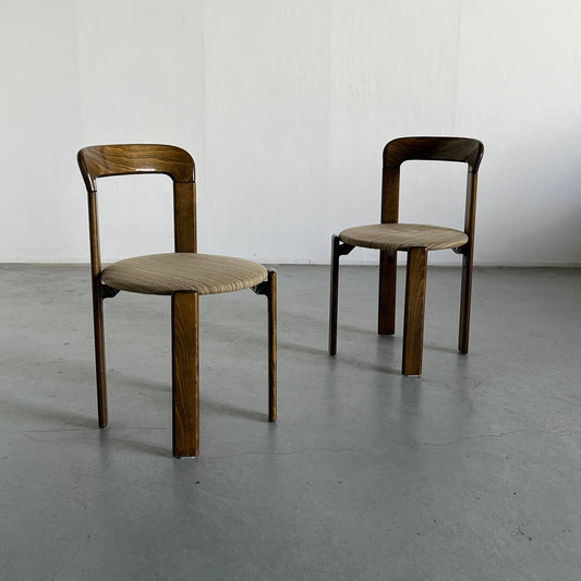 Ensemble de 2 chaises à manger empilables modernes du milieu du siècle Bruno Rey pour Kusch+Co, millésime allemand des années 1990