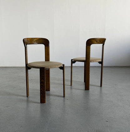 Ensemble de 2 chaises à manger empilables modernes du milieu du siècle Bruno Rey pour Kusch+Co, millésime allemand des années 1990