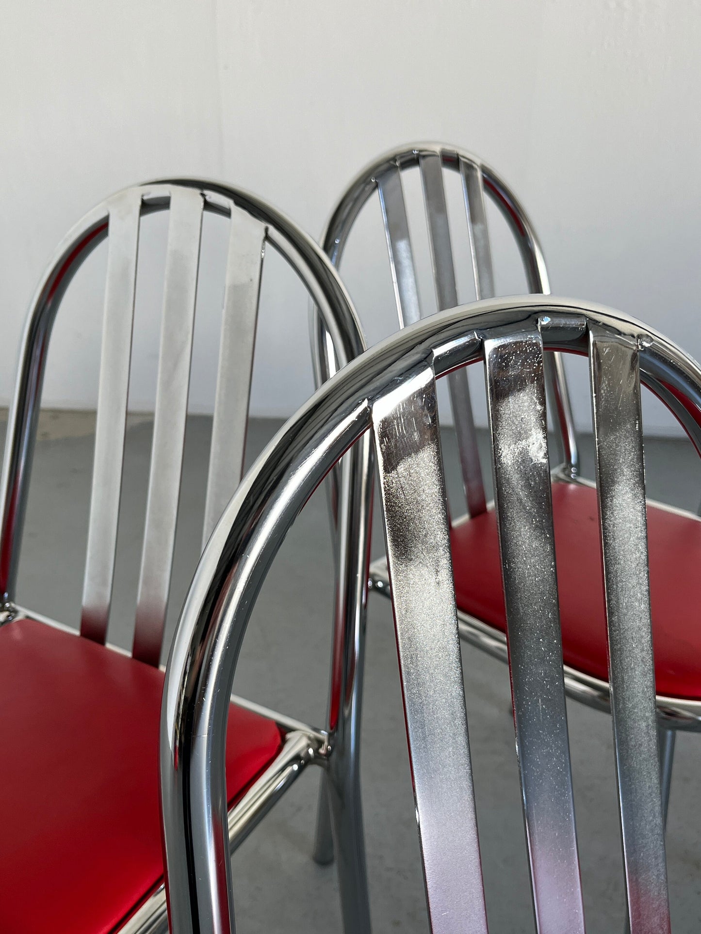 Set of 4 Robert Mallet-Stevens Model No. 222 stacking chairs for Pallucco Italia, Chrome Edition, iconic functionalist design, 1928 Vintage