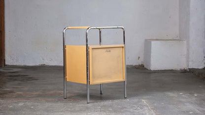 Bauhaus bedside table by Slezák in apricot-beige Vintage