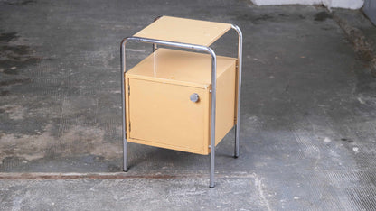 Bauhaus bedside table by Slezák in apricot-beige Vintage