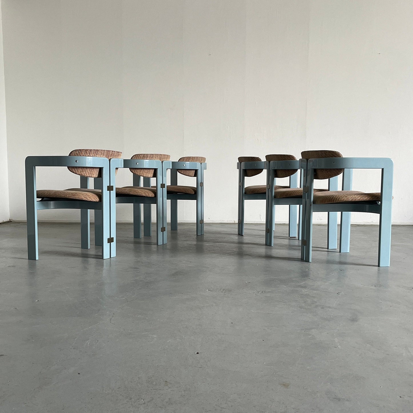 Ensemble de 6 chaises Pamplona modernes originales du milieu du siècle par Augusto Savini pour Pozzi, édition rare, millésime 1965