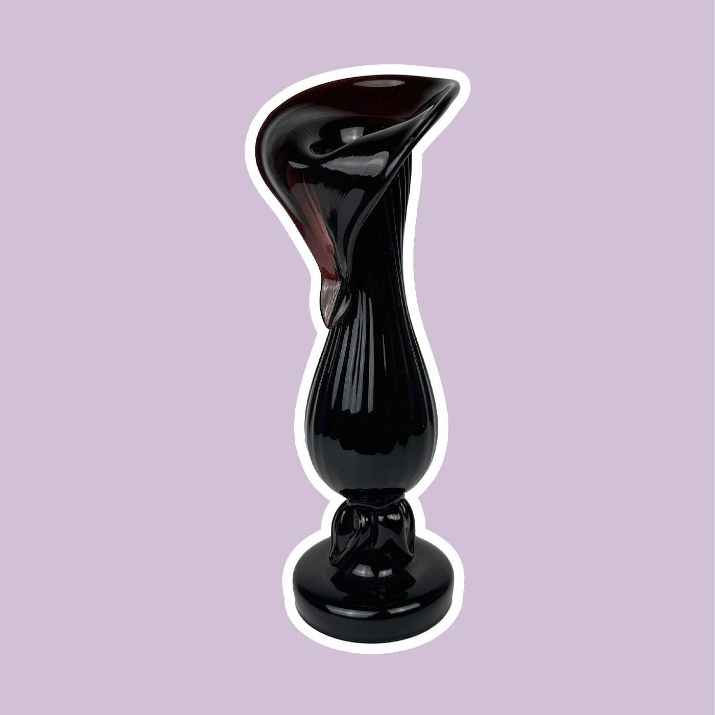 Vase à fleurs Boho Art Nouveau 1900 1910 Verre Bordeaux Noir Rouge Vase Bohême Fait à la main Floral vintage