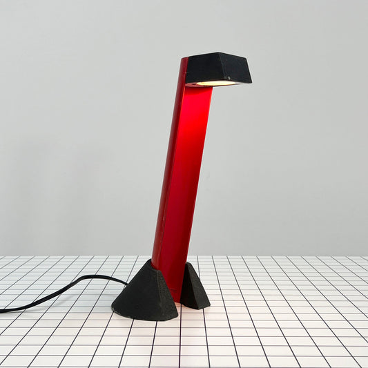 Black and red metal table lamp by Effetto Luce, 1980s vintage