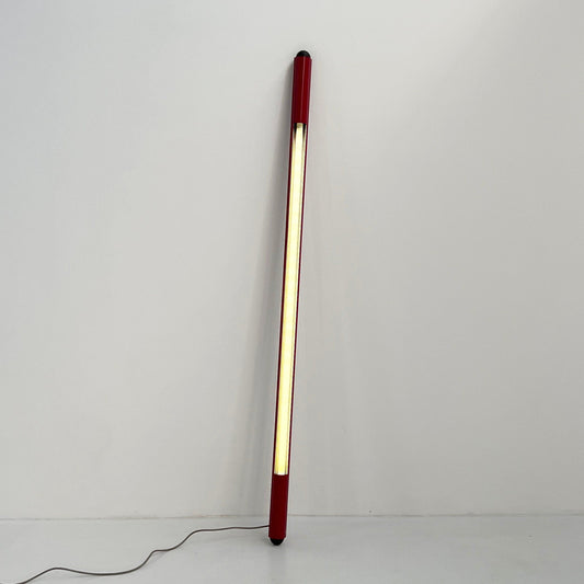 Large red neon tube light by Fosnova, 1980s vintage