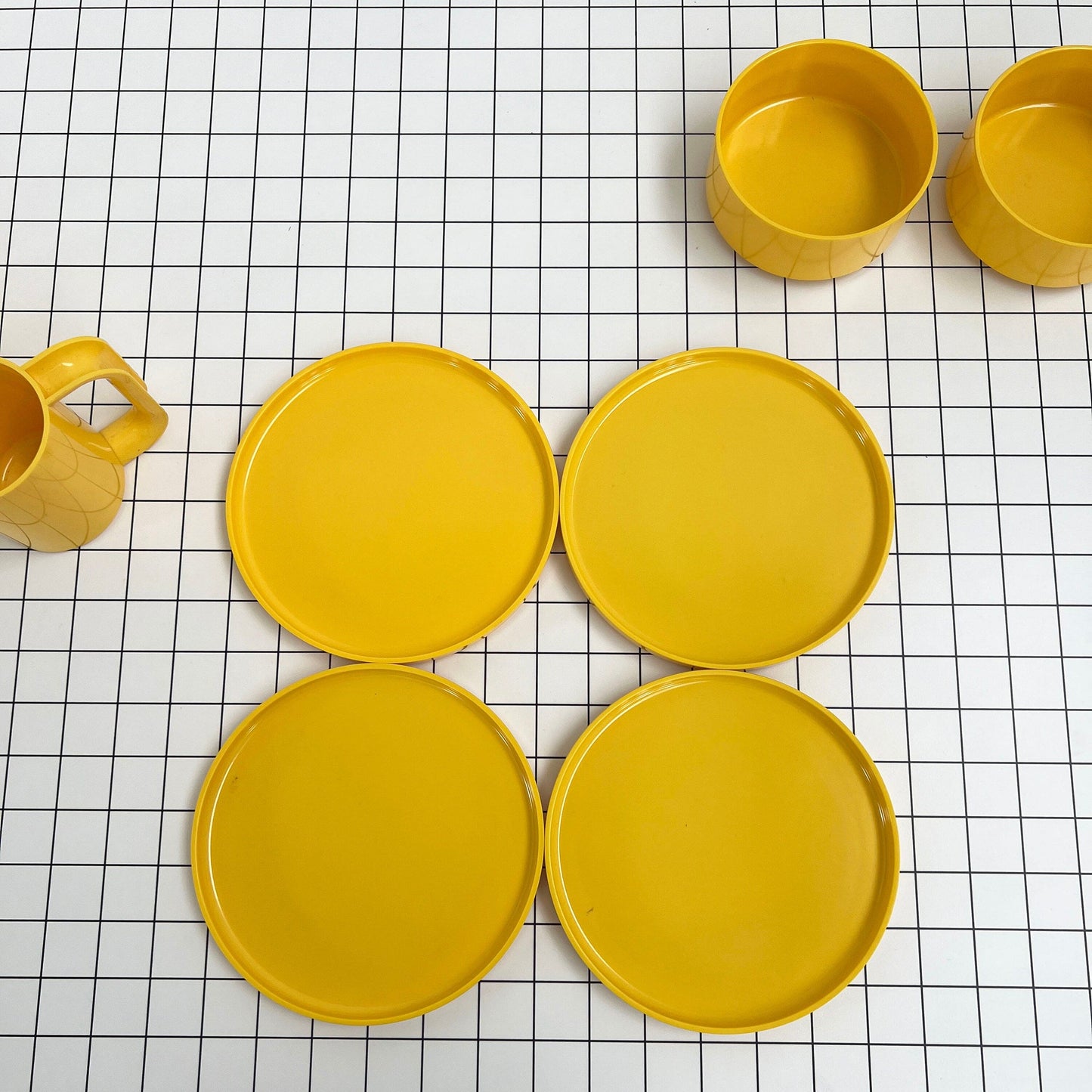 Tableware set by Massimo Vignelli for Heller, 1970s vintage