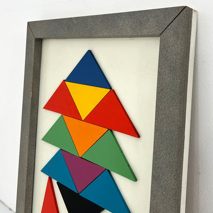 Gerahmte geometrische Wandkunst, 1980er Vintage