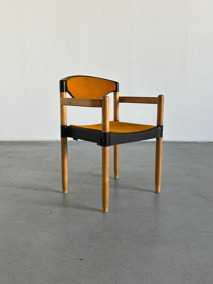 Fauteuils empilables "Strax" par Hartmut Lohmeyer pour Casala en tissu orange, 1980 Allemagne Vintage