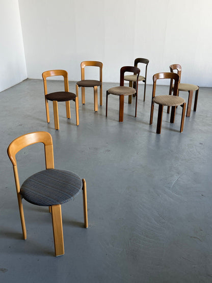 Chaises de salle à manger empilables modernes du milieu du siècle de Bruno Rey pour Kusch+Co, Allemagne des années 1990