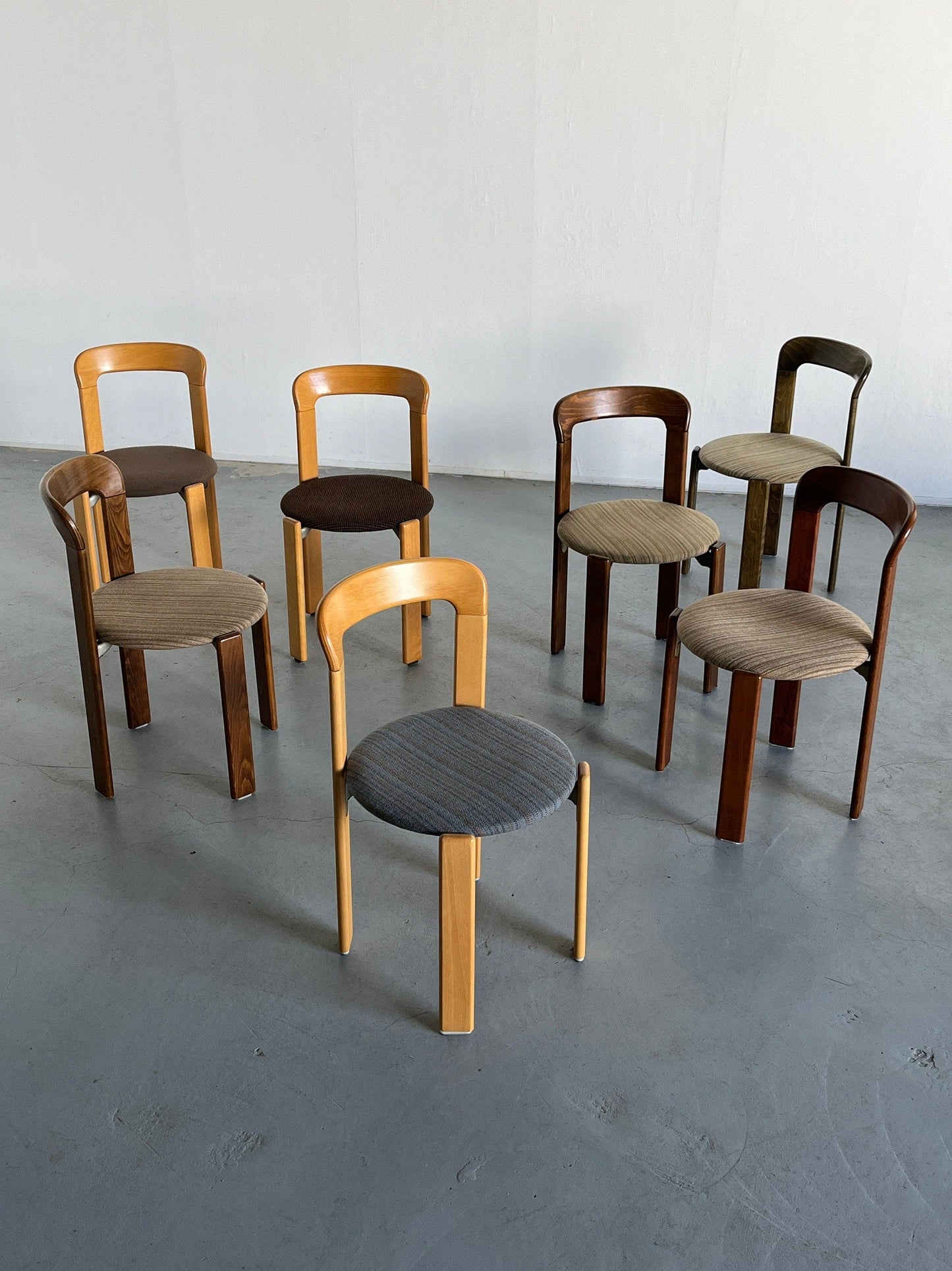 Chaises de salle à manger empilables modernes du milieu du siècle de Bruno Rey pour Kusch+Co, Allemagne des années 1990