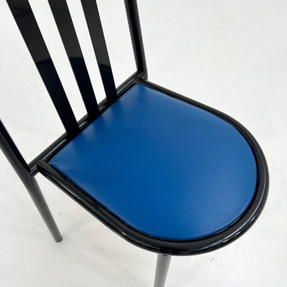 Chaise No.222 en tissu bleu par Robert Mallet-Stevens pour Pallucco Italia, vintage 1980