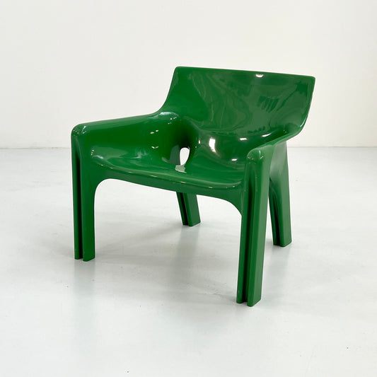 Green Vicario Lounge Chair by Vico Magistretti for Artemide, 1970s vintage