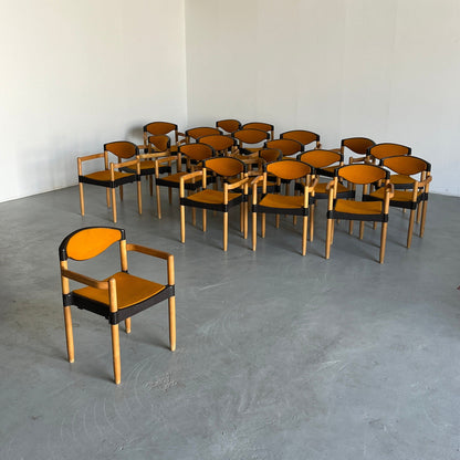 Fauteuils empilables "Strax" par Hartmut Lohmeyer pour Casala en tissu orange, 1980 Allemagne Vintage