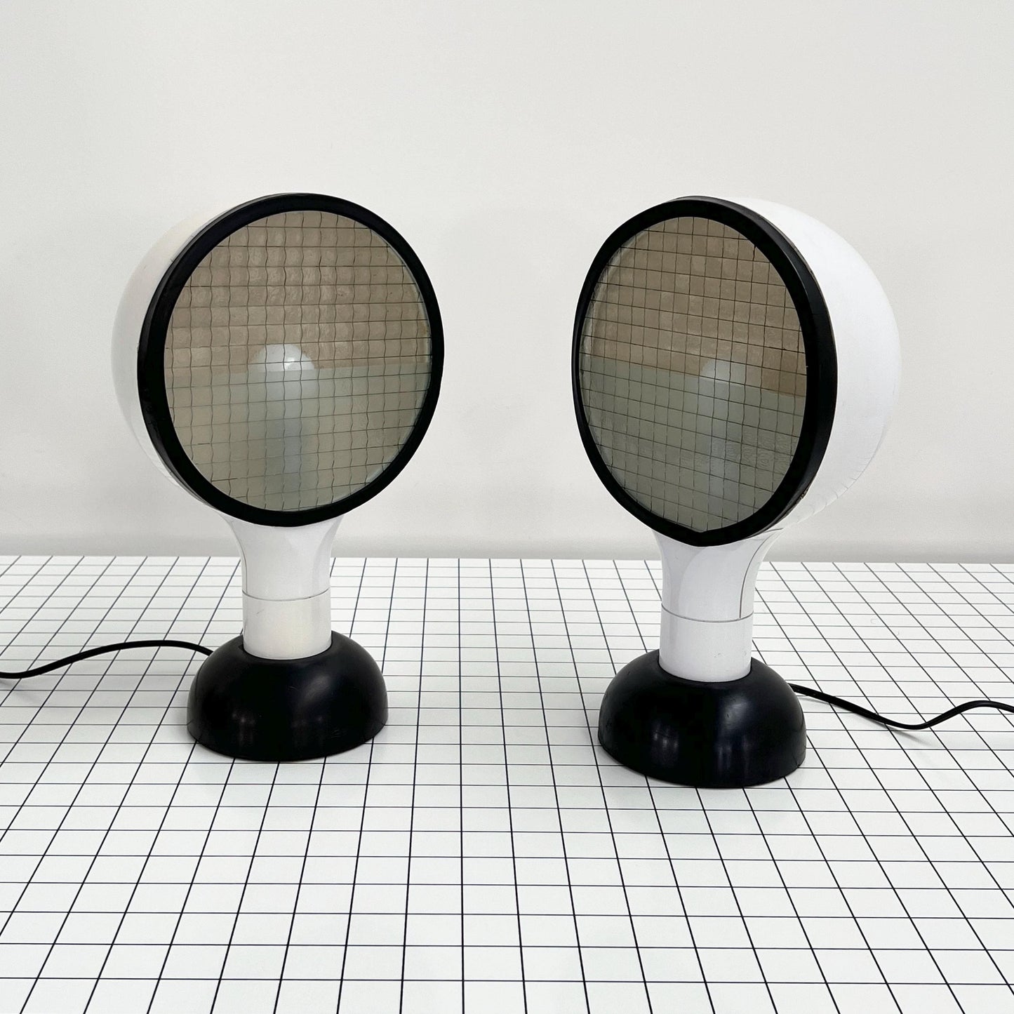 Set of 2 Drive Table Lamp by Adalberto Dal Lago for Bieffeplast, 1970s Vintage