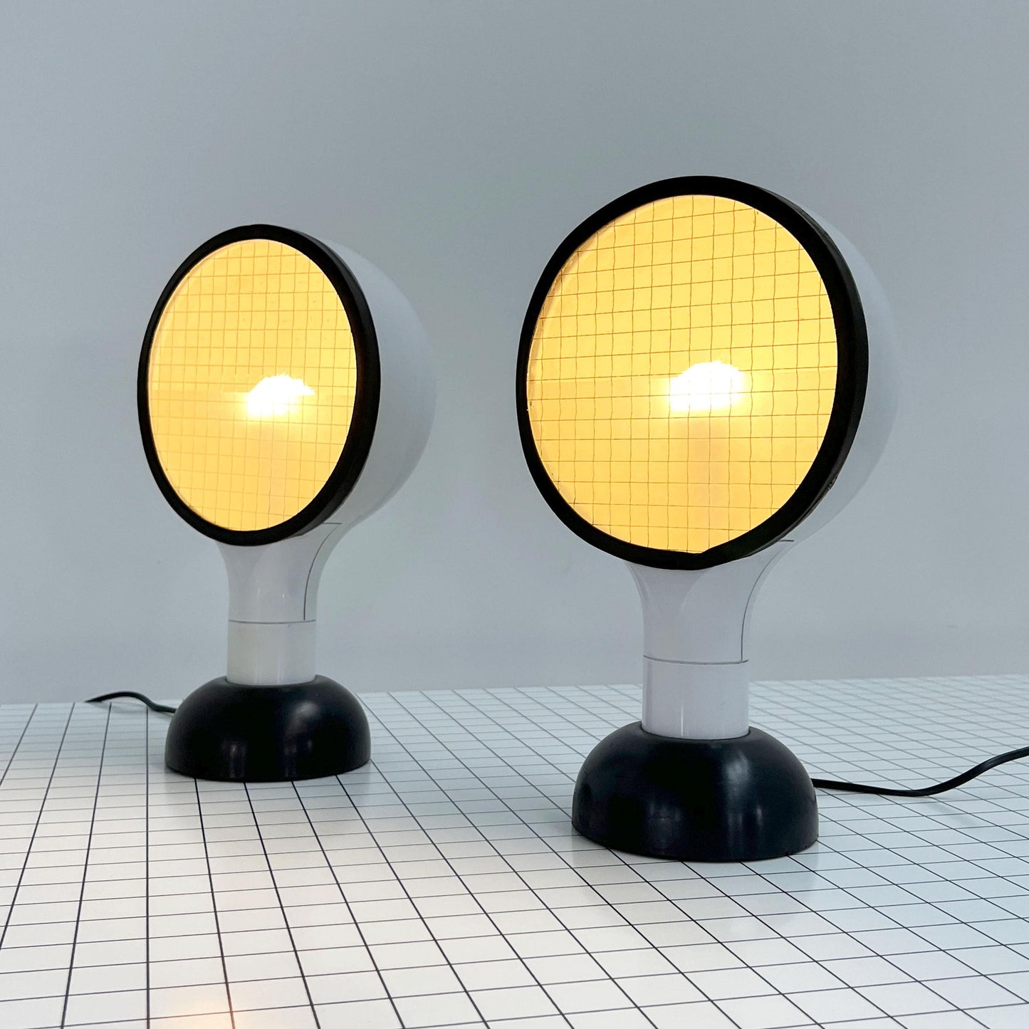 Set of 2 Drive Table Lamp by Adalberto Dal Lago for Bieffeplast, 1970s Vintage