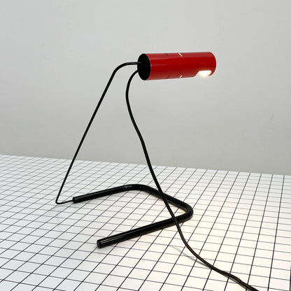 Lampe de Bureau Slalom Rouge par Vico Magistretti pour Oluce, vintage 1980