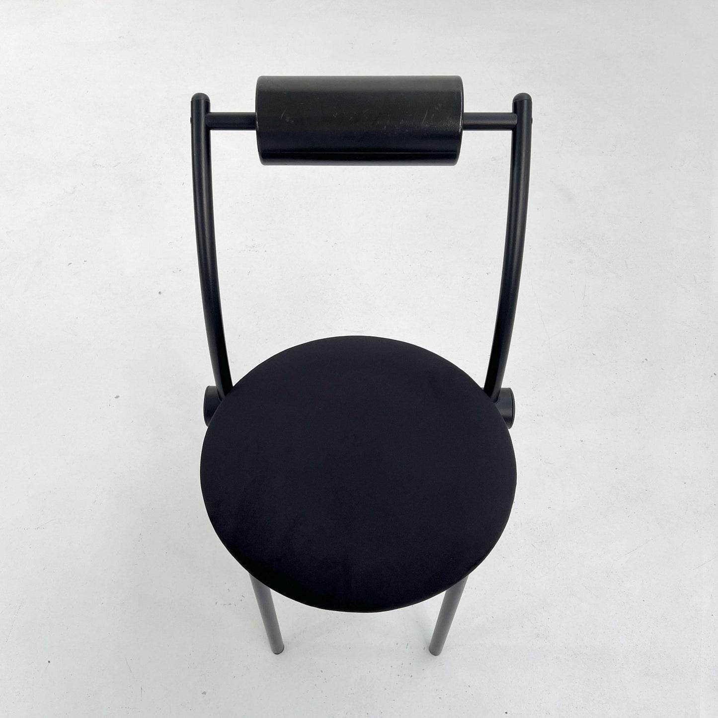 Postmodern chair with velvet seat, 1980s vintage