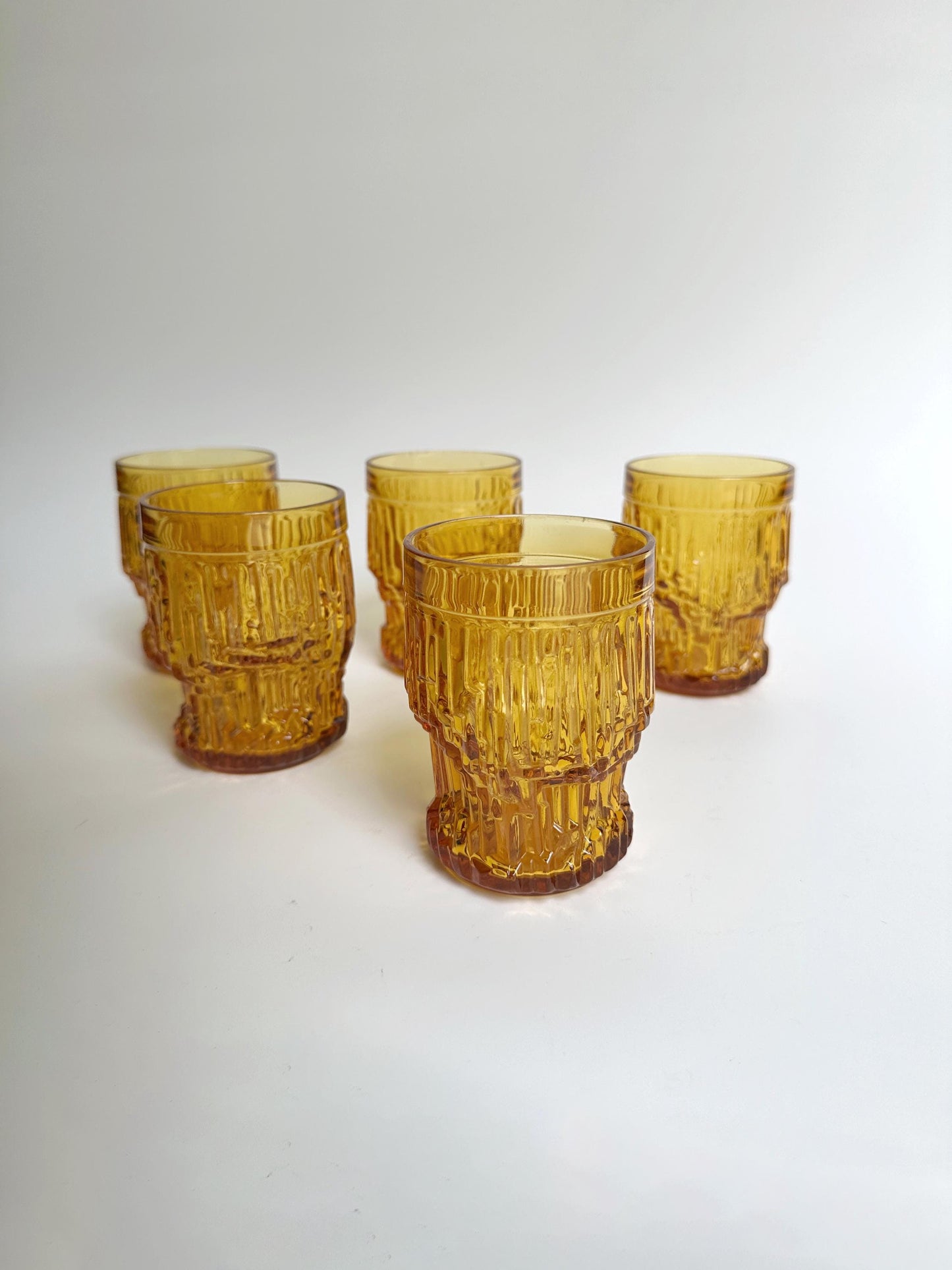 Italienisches Glas Set von 2 Trinkgläser Gelb 1970er Wasserglas Saftglas Trinkglas 1970 70er 70s Brutalist 1960 60er Vintage