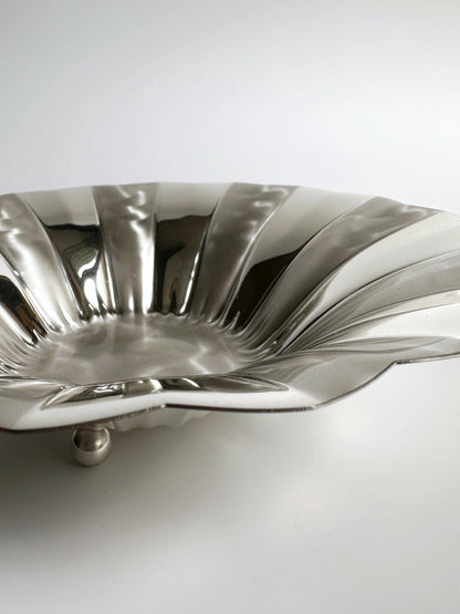 WMF IKORA silver-plated metal bowl from the 60s Art Deco stripe decor plate serving bowl silver Germany tarnish-proof vintage