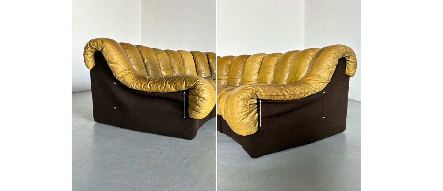 De Sede DS-600 ''Non Stop'' Sectional Sofa by Ueli Berger, Eleanora Peduzzi-Riva and Hans Ulrich, 1970s Early Model, Set of 2 14 Vintage