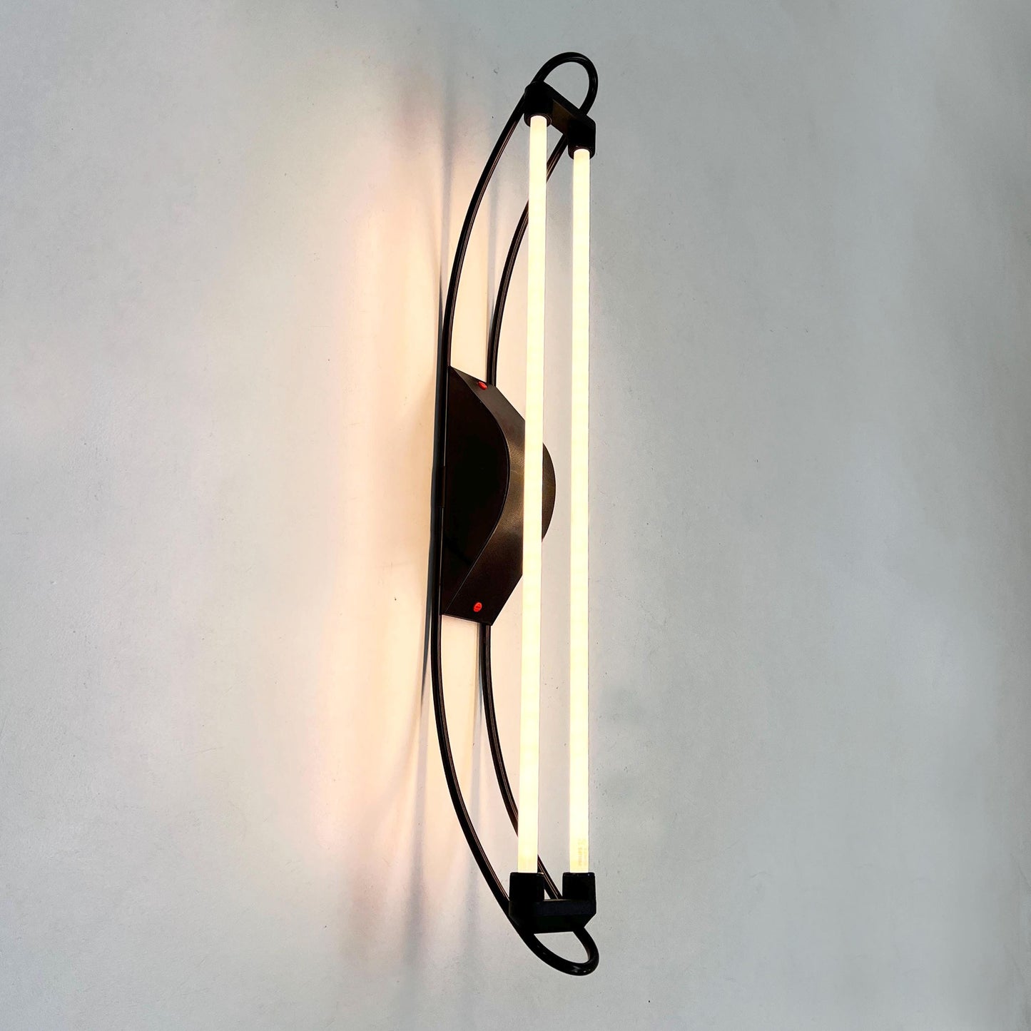 Black neon wall lamp by Gian N. Gigante for Zerbetto, 1980s vintage