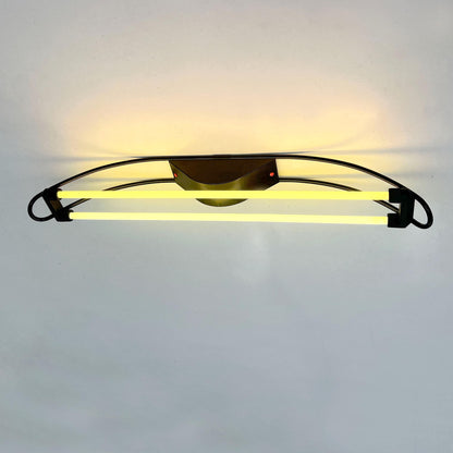 Black neon wall lamp by Gian N. Gigante for Zerbetto, 1980s vintage