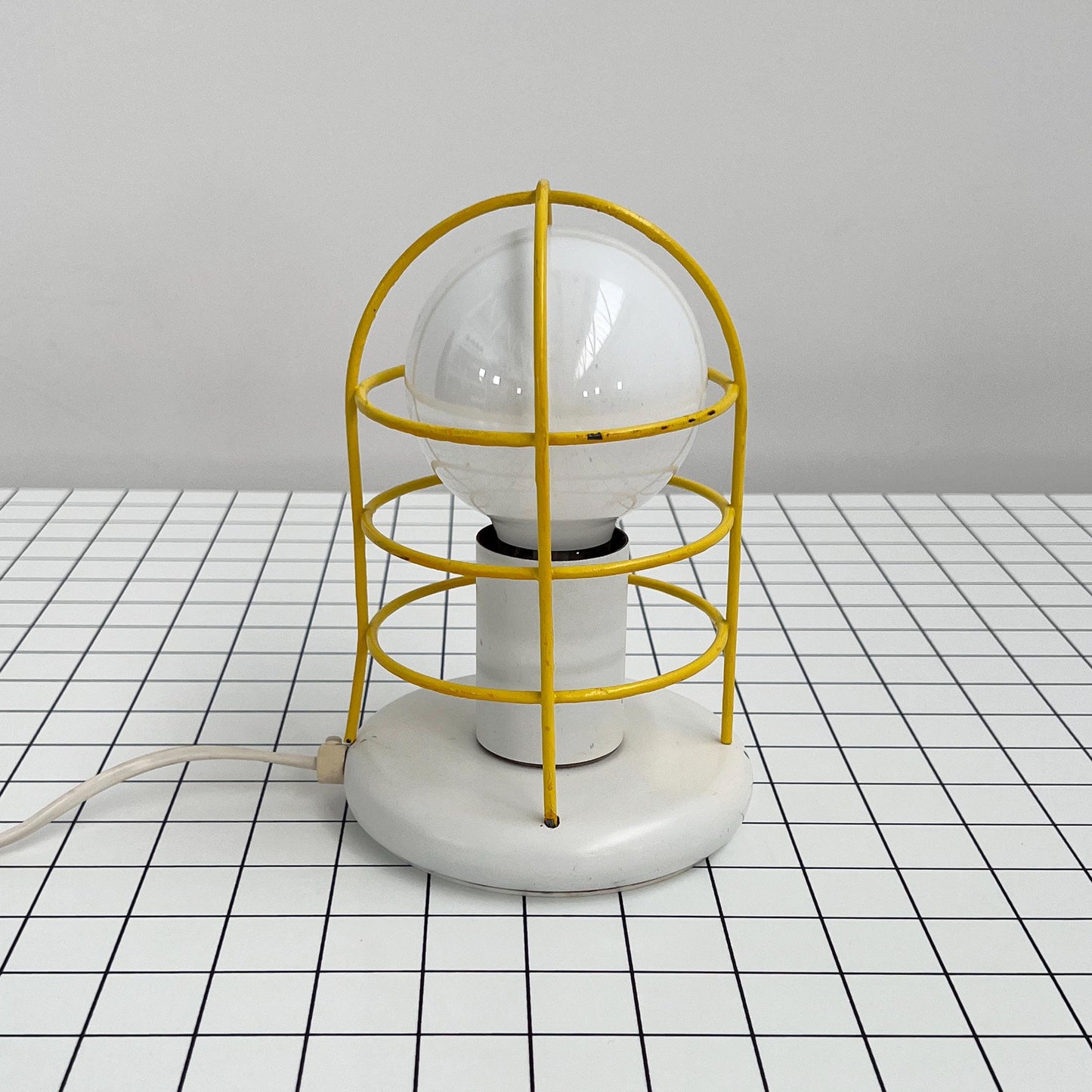 Yellow wire table lamp by Targetti, 1980s vintage