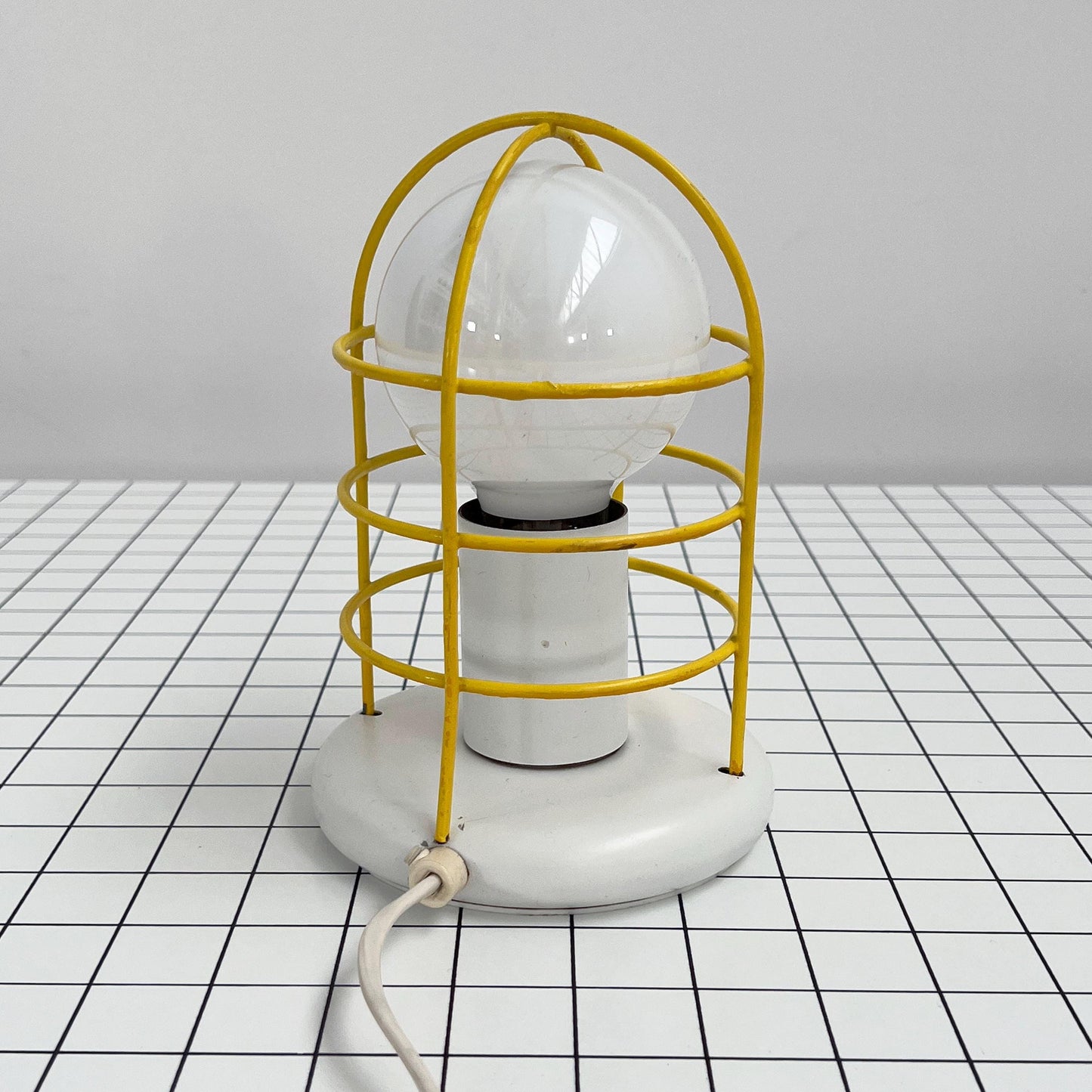 Lampe de table en fil jaune de Targetti, vintage 1980