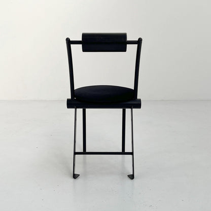 Postmodern chair with velvet seat, 1980s vintage