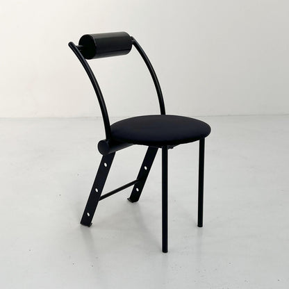 Postmodern chair with velvet seat, 1980s vintage