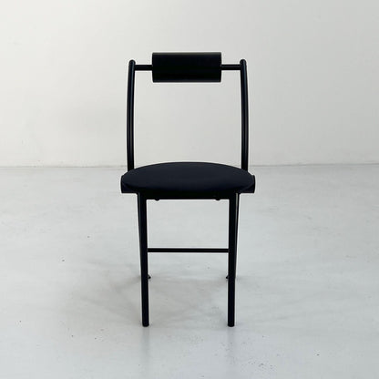 Postmodern chair with velvet seat, 1980s vintage