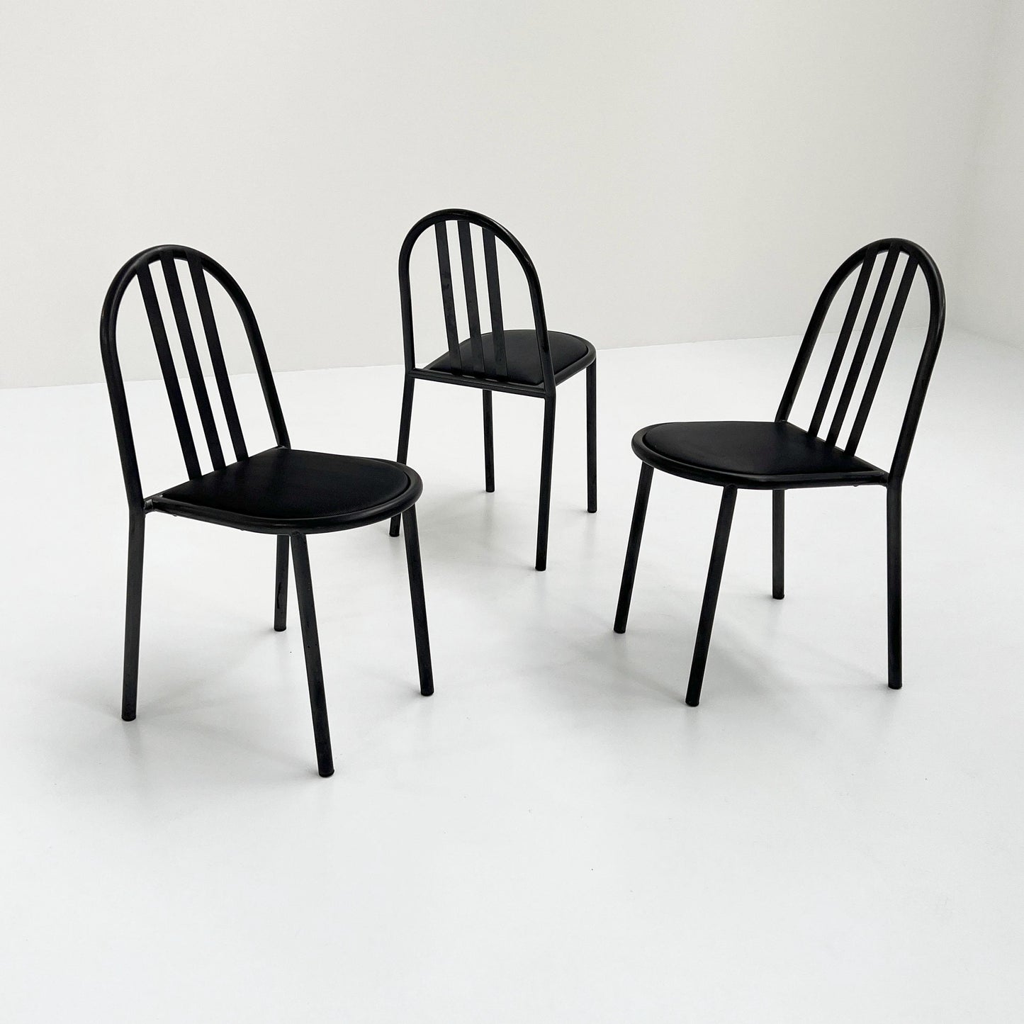 Black seat No.222 chair by Robert Mallet-Stevens for Pallucco Italia, 1980s vintage