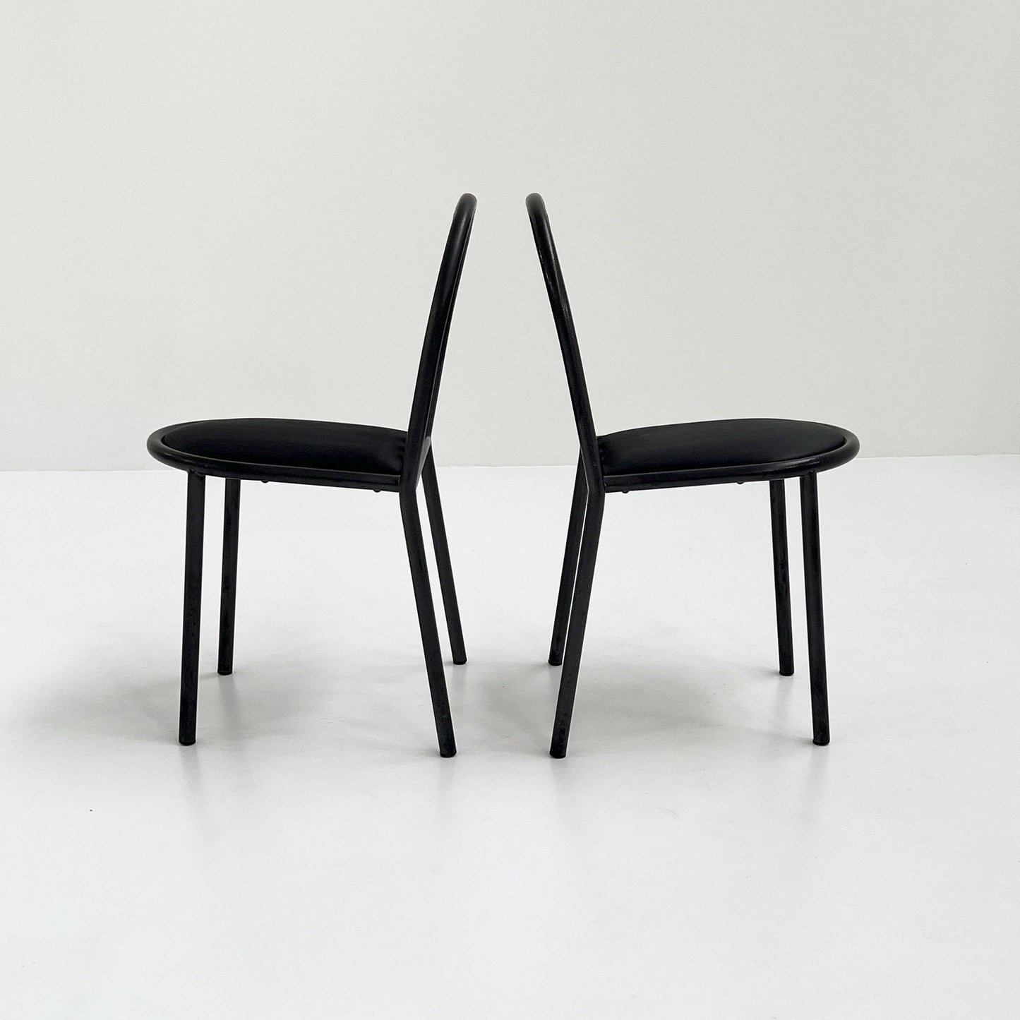 Black seat No.222 chair by Robert Mallet-Stevens for Pallucco Italia, 1980s vintage