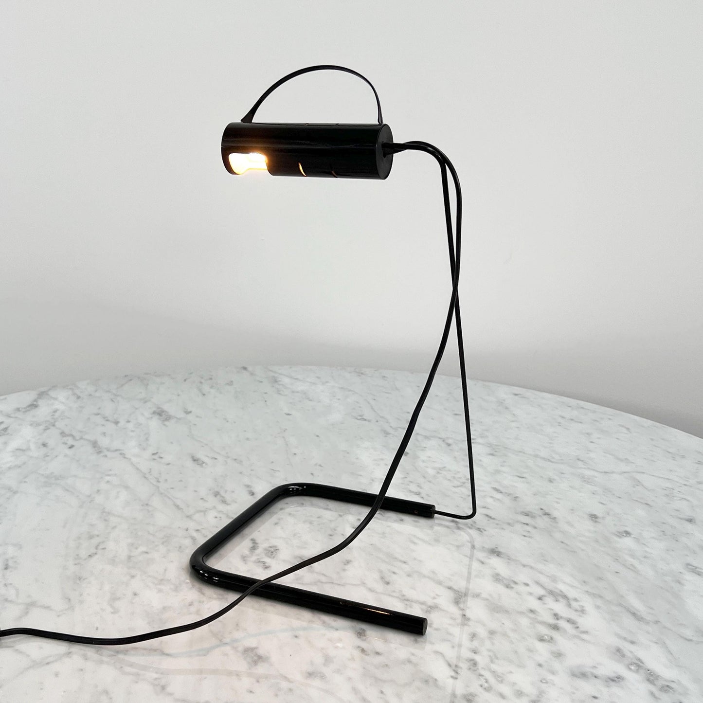 Black Slalom desk lamp by Vico Magistretti for Oluce, 1980s vintage