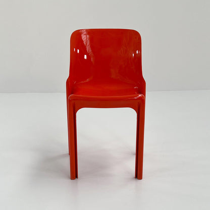 Orange Selene chair by Vico Magistretti for Artemide, 1970s vintage