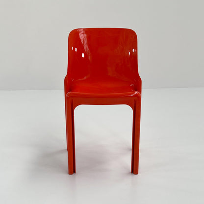 Orange Selene chair by Vico Magistretti for Artemide, 1970s vintage