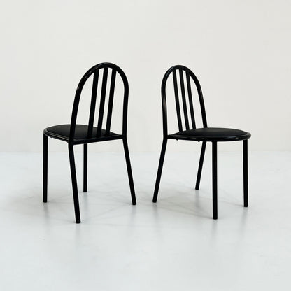 4 black seating No. 222 chairs by Robert Mallet-Stevens for Pallucco Italia, 1980 Vintage