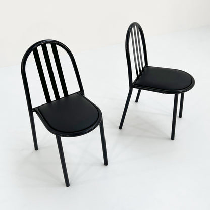 4 chaises noires n°222 par Robert Mallet-Stevens pour Pallucco Italia, 1980 Vintage