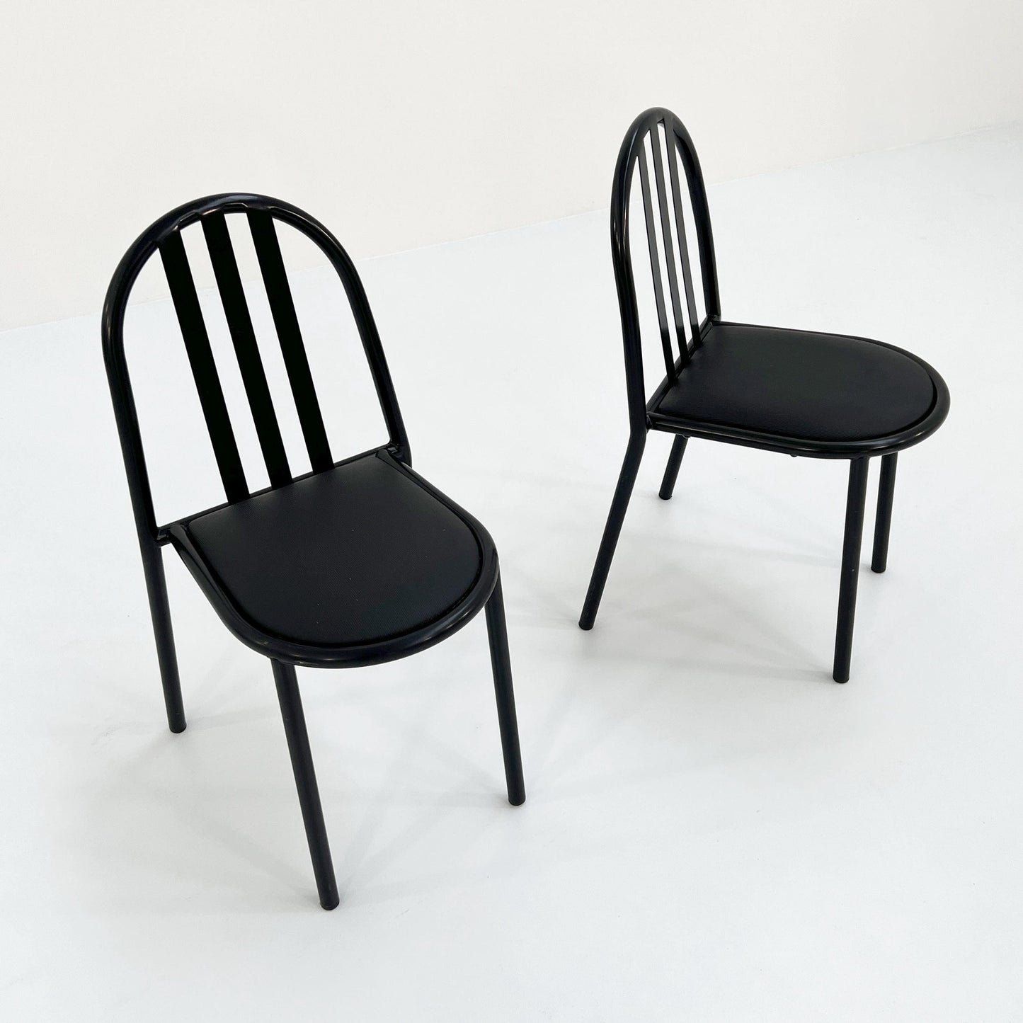 4 black seating No. 222 chairs by Robert Mallet-Stevens for Pallucco Italia, 1980 Vintage