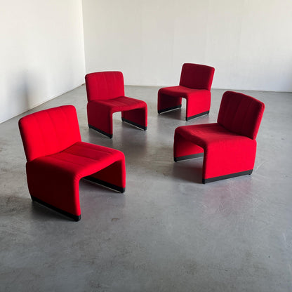 1 von 4 italienischen Vintage-Loungesesseln aus der Mitte des Jahrhunderts im Stil des „Alky“-Stuhls von Giancarlo Piretti, italienisches Design der 1970er Jahre